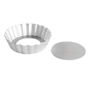 Fluted Tartlet / Quiche Pan with Removable Bottom, Round Anodized Aluminum, Choose from 8 Sizes