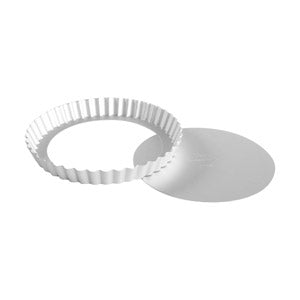 Fluted Tartlet / Quiche Pan with Removable Bottom, Round Anodized Aluminum, Choose from 8 Sizes