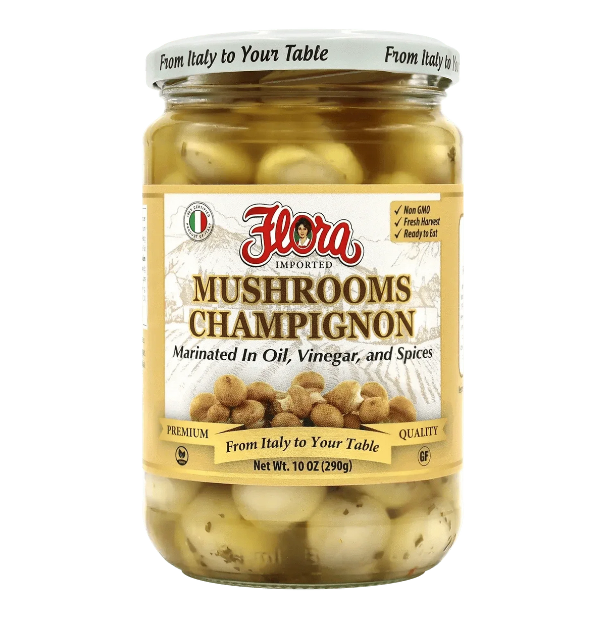Mushrooms - Champignon Marinated In Oil, Vinegar, and Spices - 10 oz