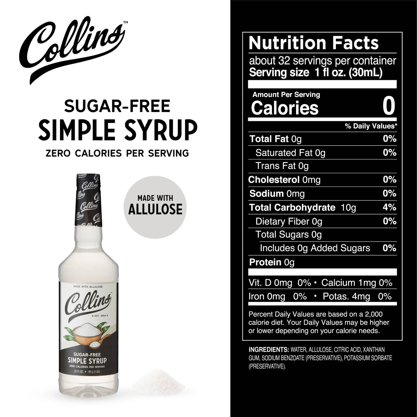 Sugar Free Simple Syrup 32 oz