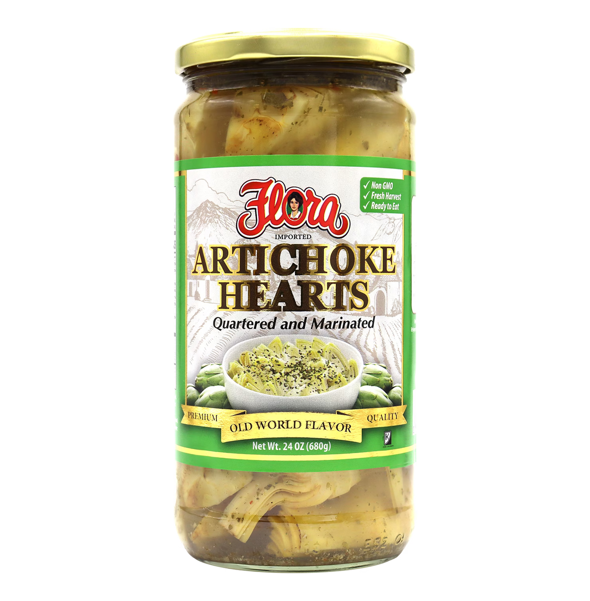 Artichoke Hearts - Quartered and Marinated - 24 oz