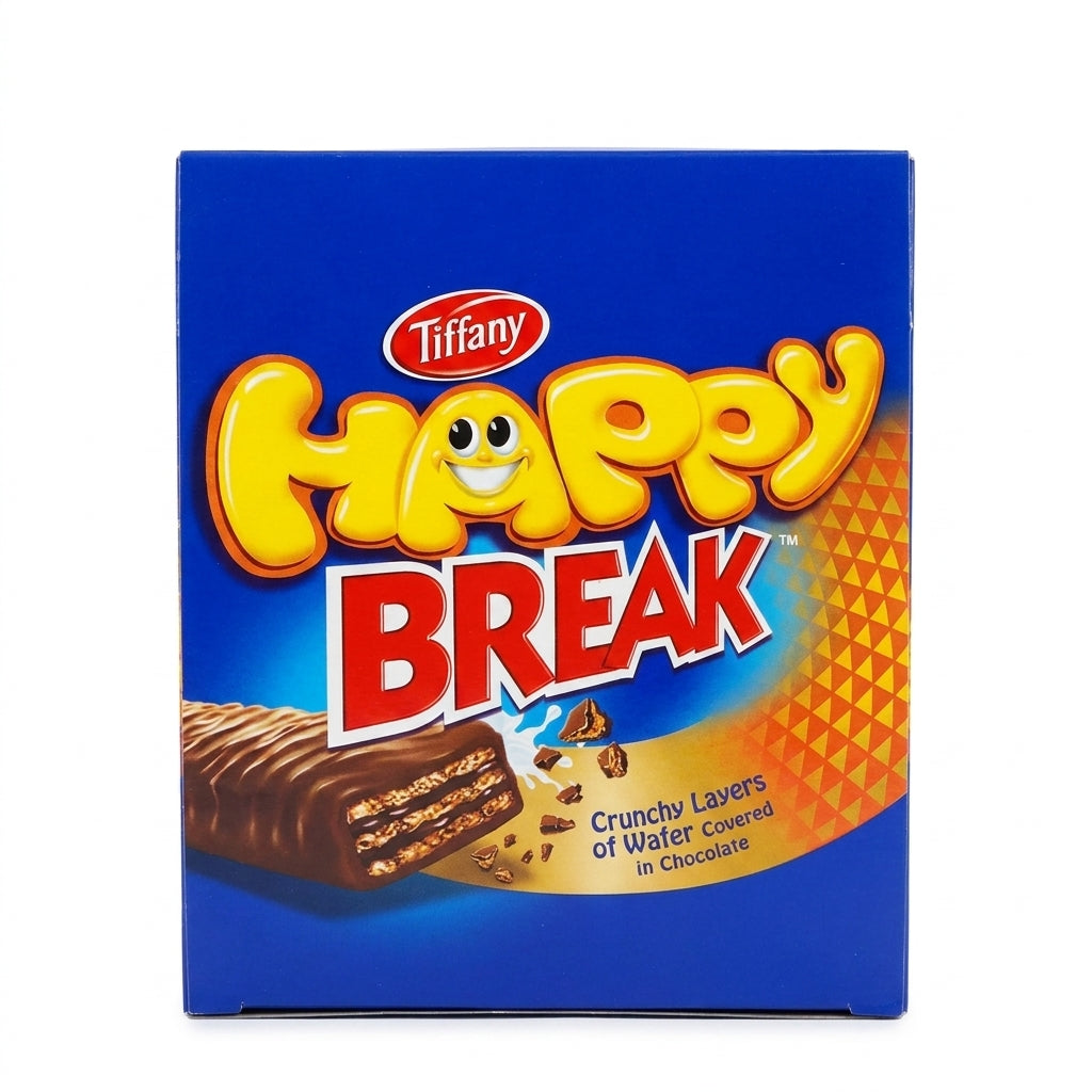 Tiffany Happy Break Chocolate Wafer 24x13.9g - Crunchy Layered Snack