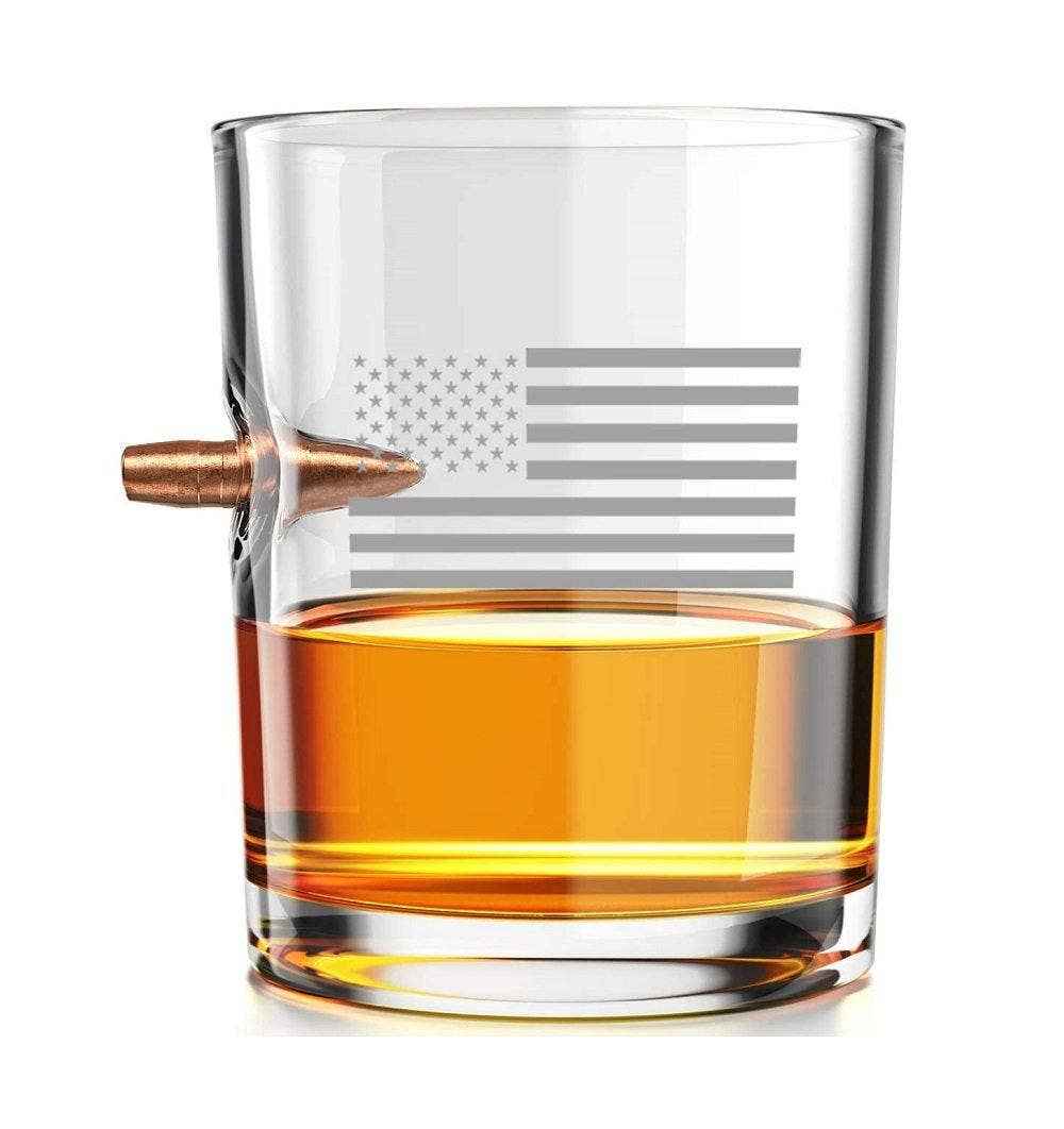 American Flag - Bullet Whiskey Glass - 3508