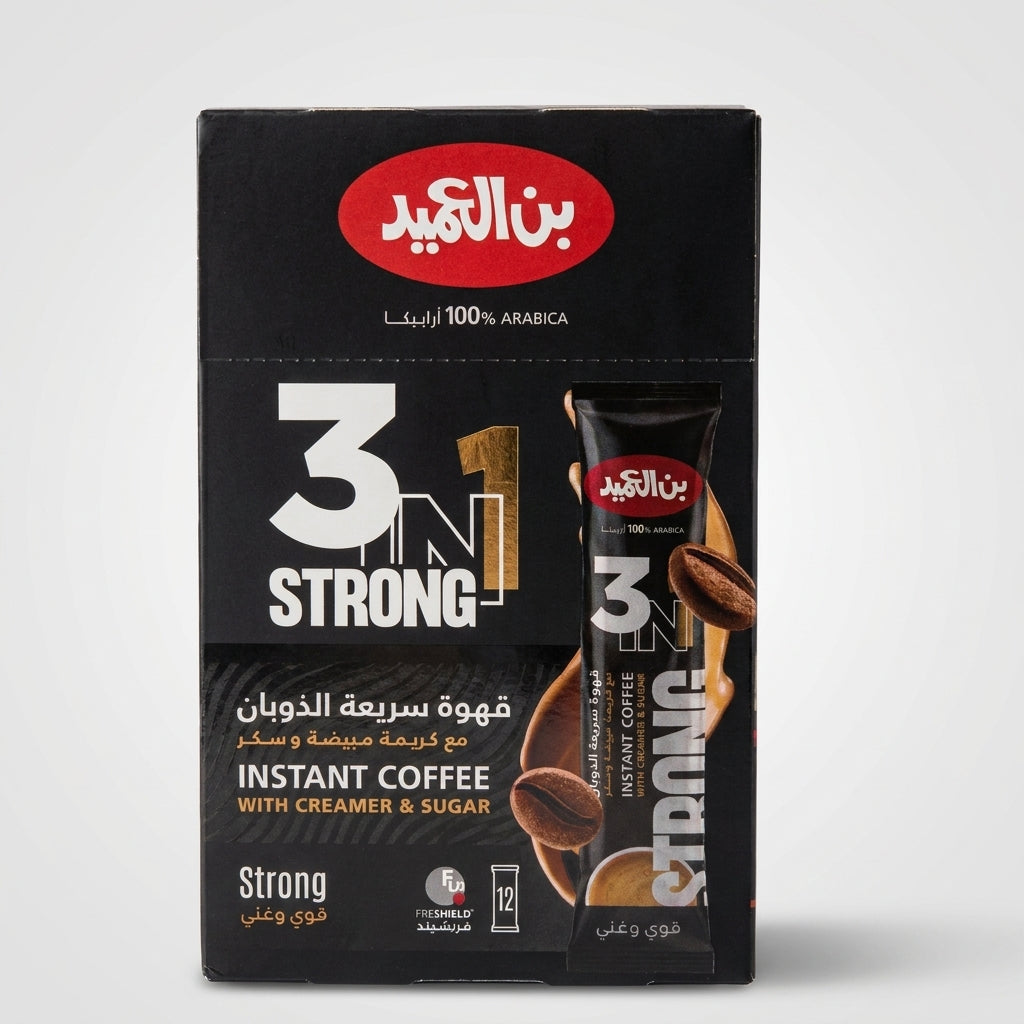 Bun Al-Ameed 3-in-1 Strong Instant Coffee 240g - With Creamer & Sugar