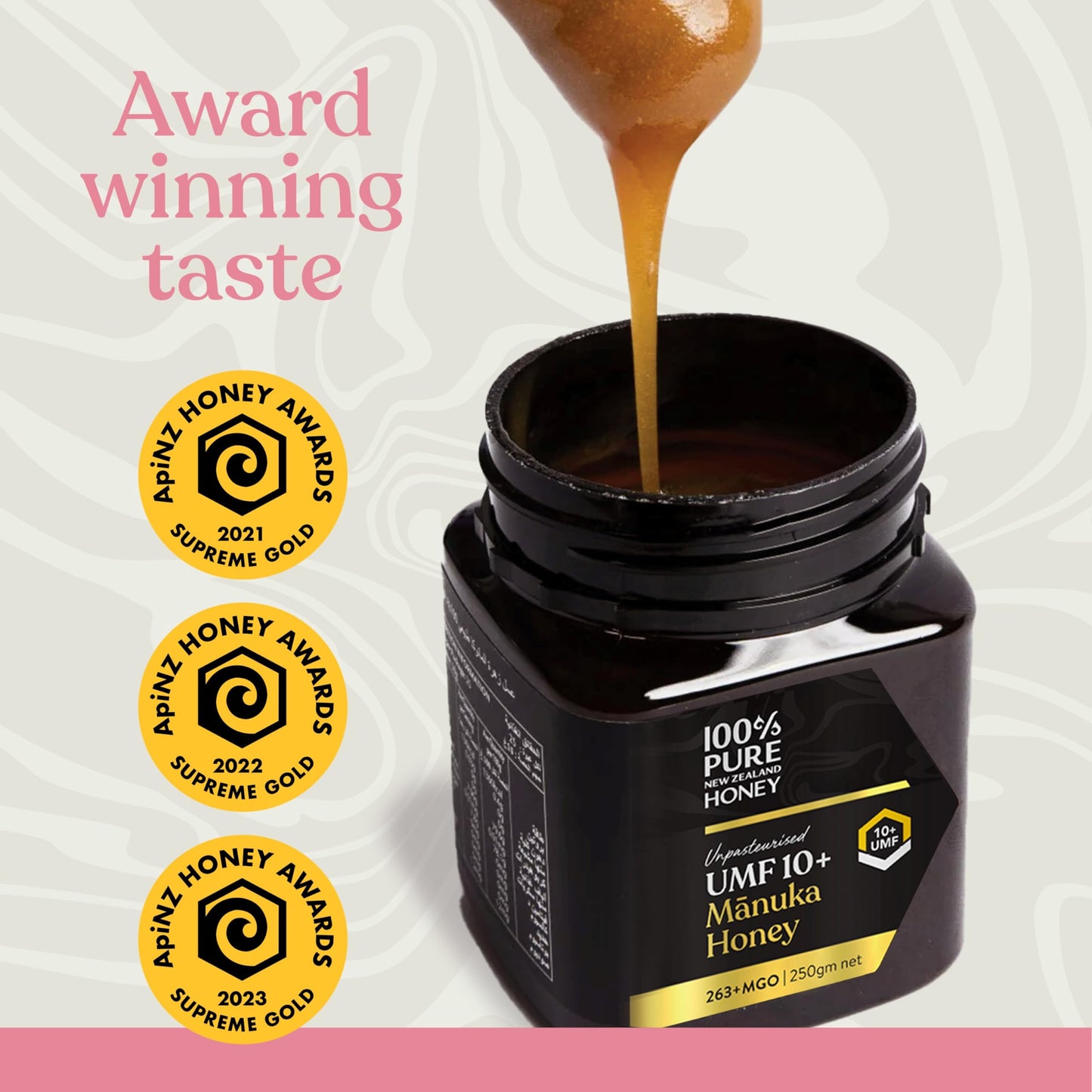 Manuka Honey New Zealand - Certified Umf 10+ (Mgo 261+) 100% Pure New Zealand Manuka Honey, Raw Manuka Honey, 17.6 Oz (500G)