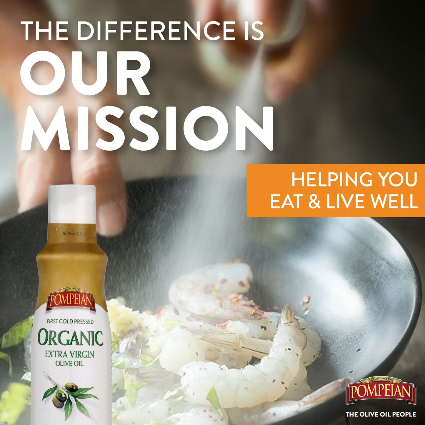 Pompeian USDA Organic Extra Virgin Olive Oil Non-Stick Cooking Spray, Full-Bodied, Perfect for Salads and Pasta, Naturally Glute
