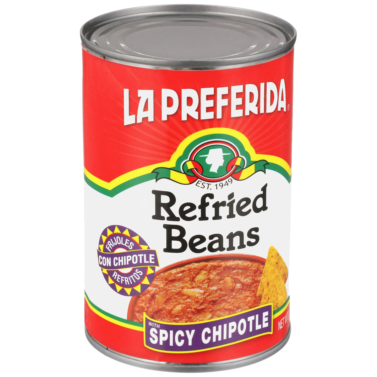 La Preferida Refried Beans, Spicy Chipotle, 16-Ounce (Pack Of 12)