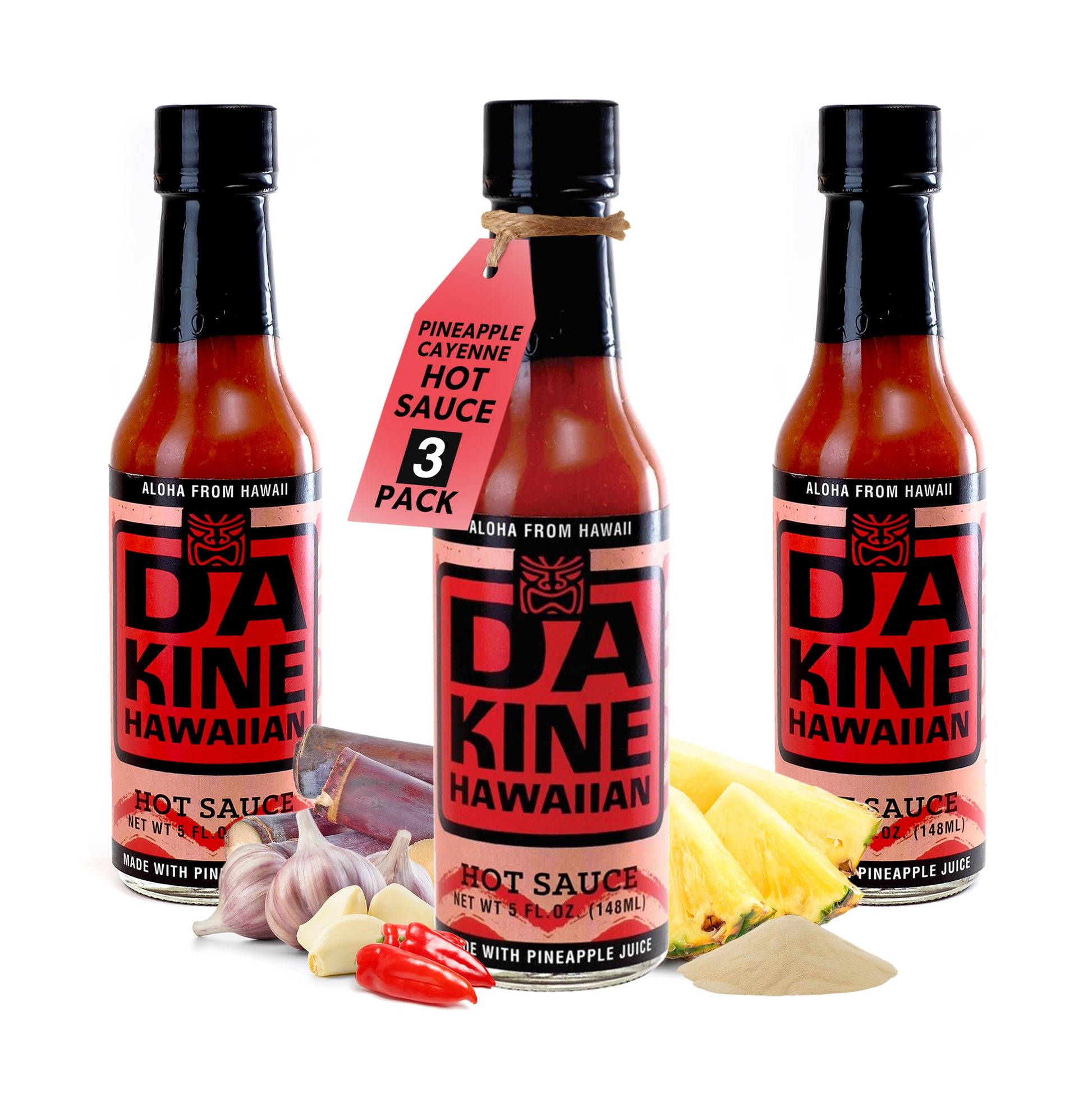 Da Kine Hawaiian Gourmet Pineapple Hot Sauce - Vegan & Gluten-Free, Crafted In Small Batches, Sweet With A Spicy Kick, Ideal For