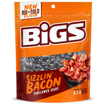 Bigs Sizzlin' Bacon Sunflower Seeds, Keto Friendly Snack, Low Carb Lifestyle, 5.35 Oz Bag