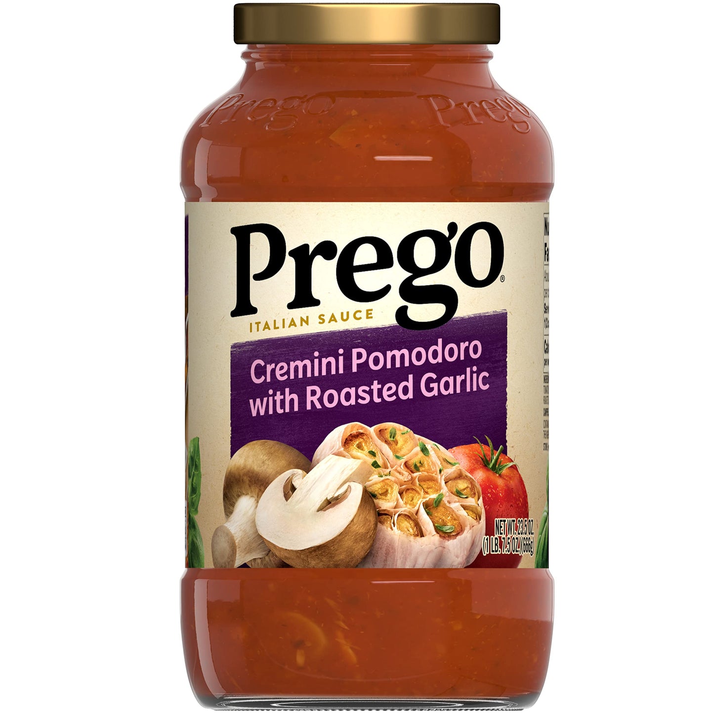 Prego Cremini Pomodoro With Roasted Garlic Pasta Sauce, 23.5 OZ Jar