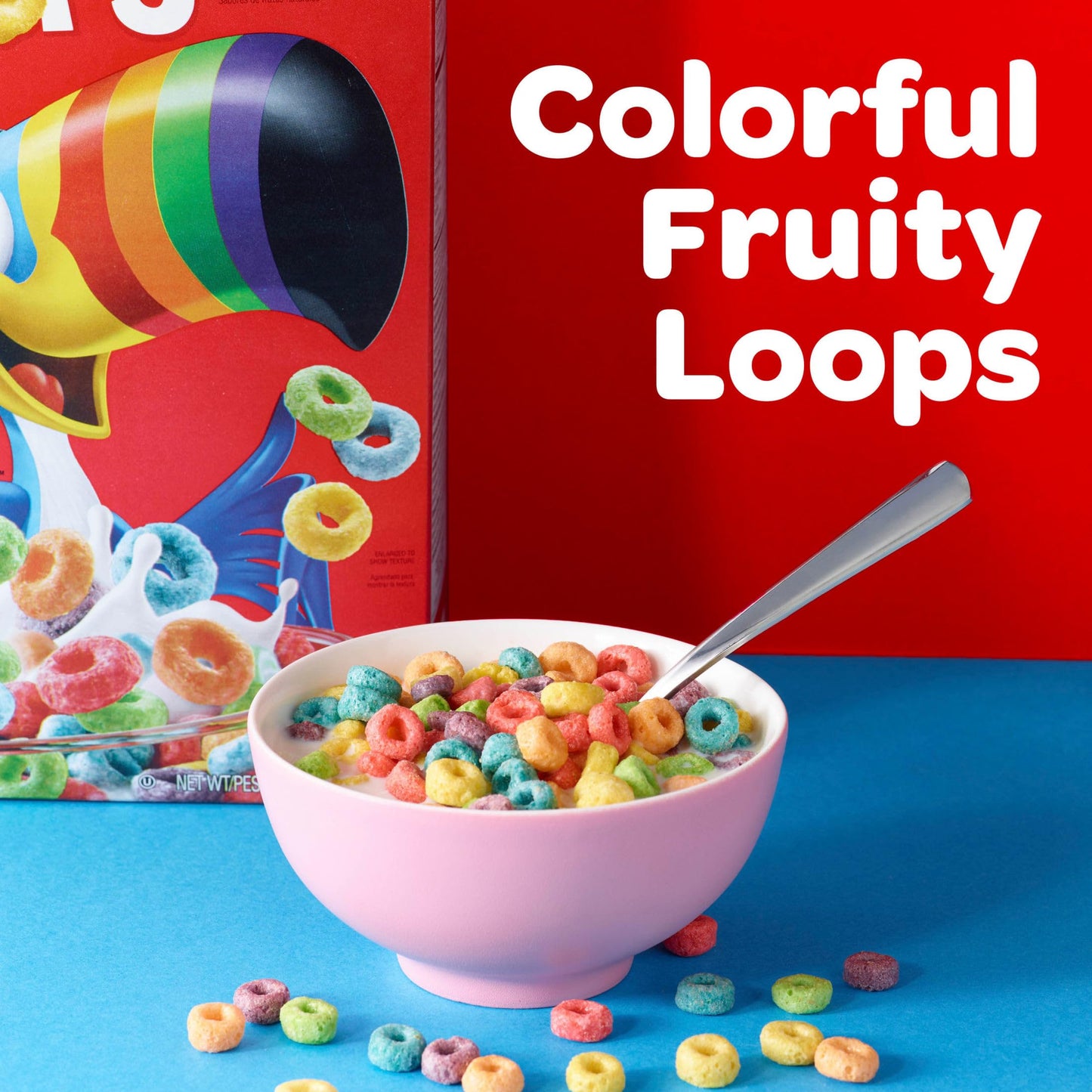 Kelloggs Froot Loops Breakfast Cereal, Good Source of Fiber, 15g Whole Grain, Family Size, 16.6 oz