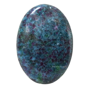 Ruby In Kyanite Palm Stone - Massage Worry Stone For Natural Body Chakra Balancing, Reiki Healing And Crystal Grid