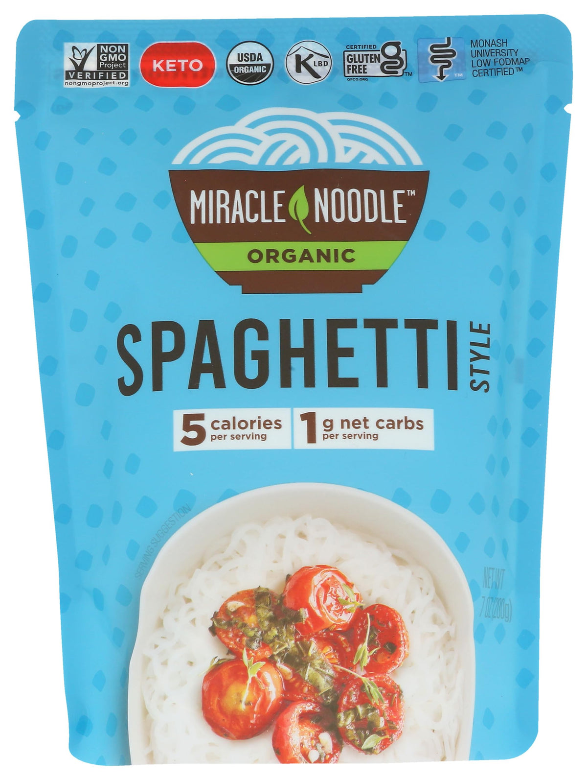 Miracle Noodle Spaghetti Noodles, Organic, 7 Ounce, Plastic, No Color