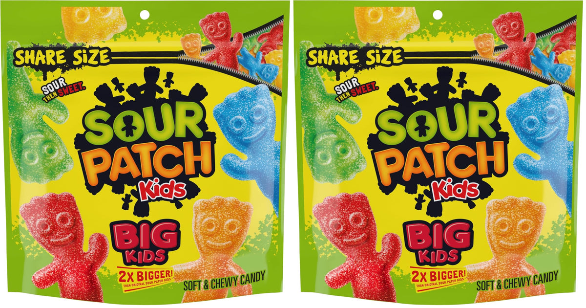 SOUR PATCH KIDS Big Kids Soft & Chewy Candy, Share Size, 12 oz (Pack of 2)