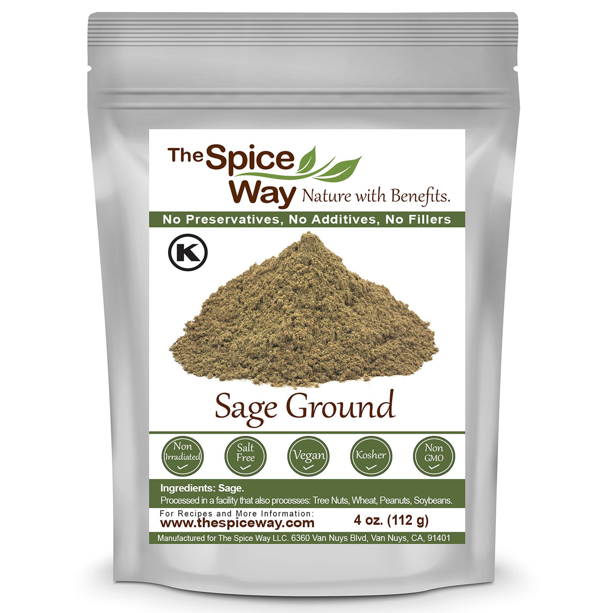 The Spice Way Sage Ground - (4 Oz) Dried Herb Leaves Powder