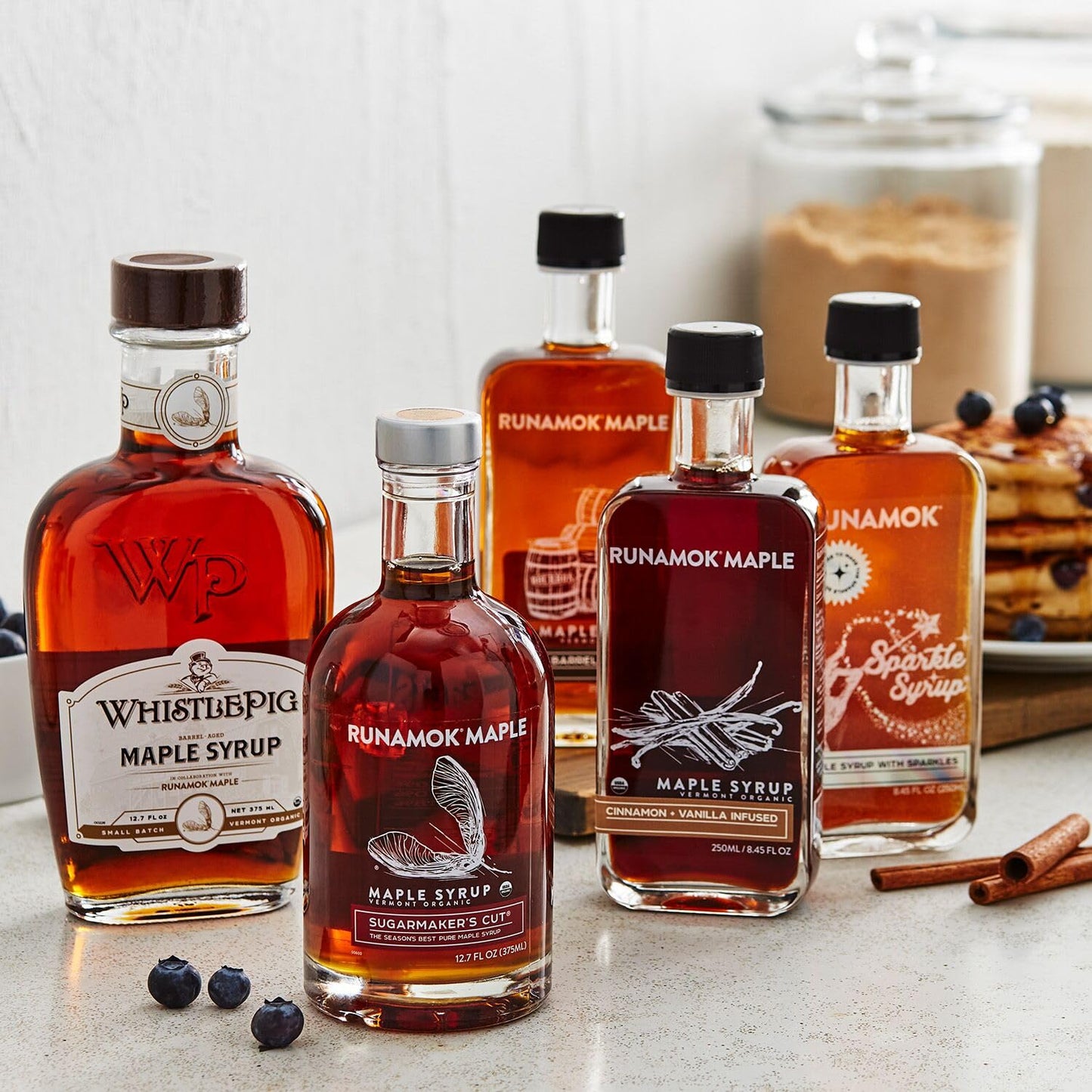 Runamok Maple Cinnamon-Vanilla Infused Maple Syrup - Authentic & Real Vermont Maple Syrup | Gluten Free & Natural Sweetener | Br