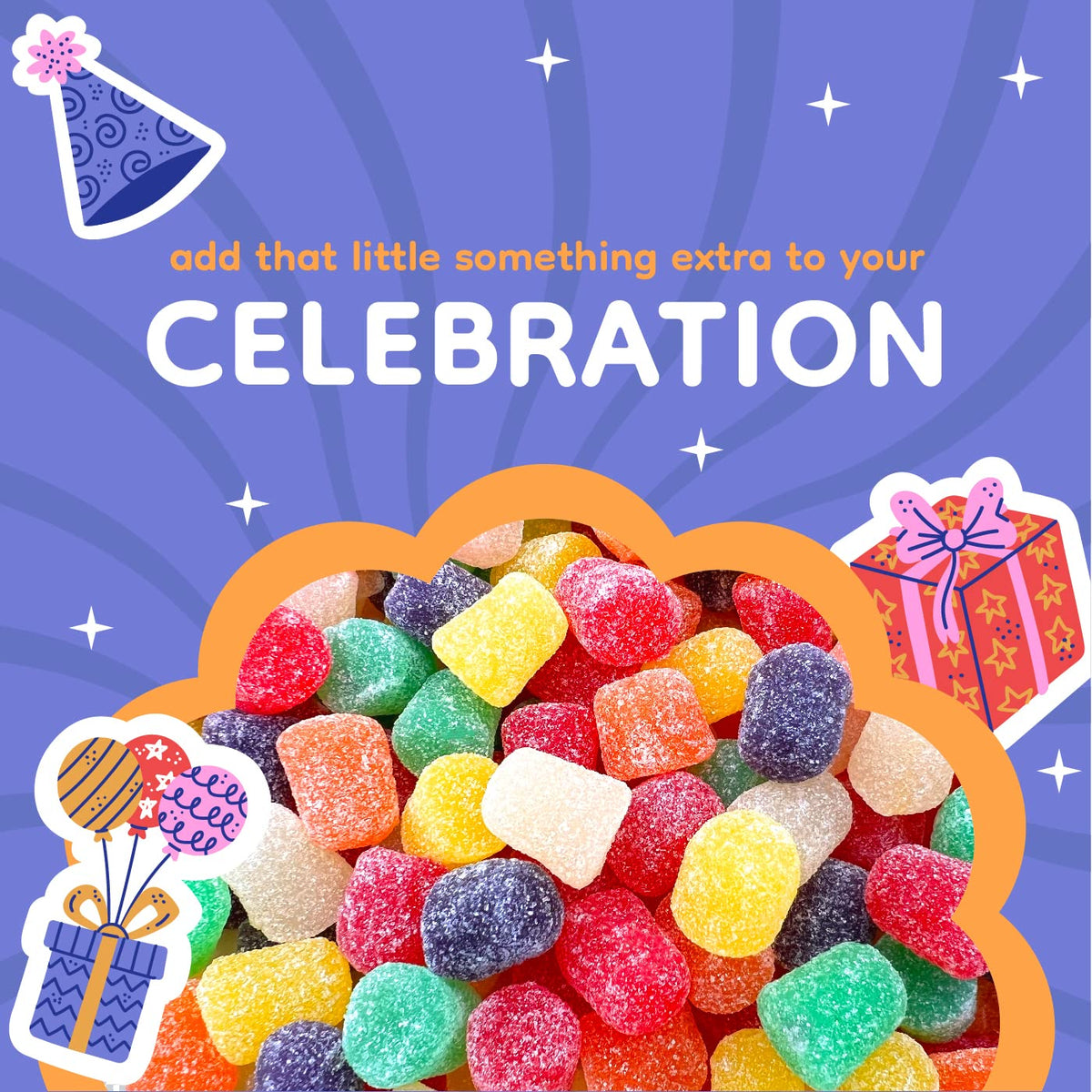 Spice Gum Drops Candy | 3 Pound Bag | Assorted Colorful Chewy Treats