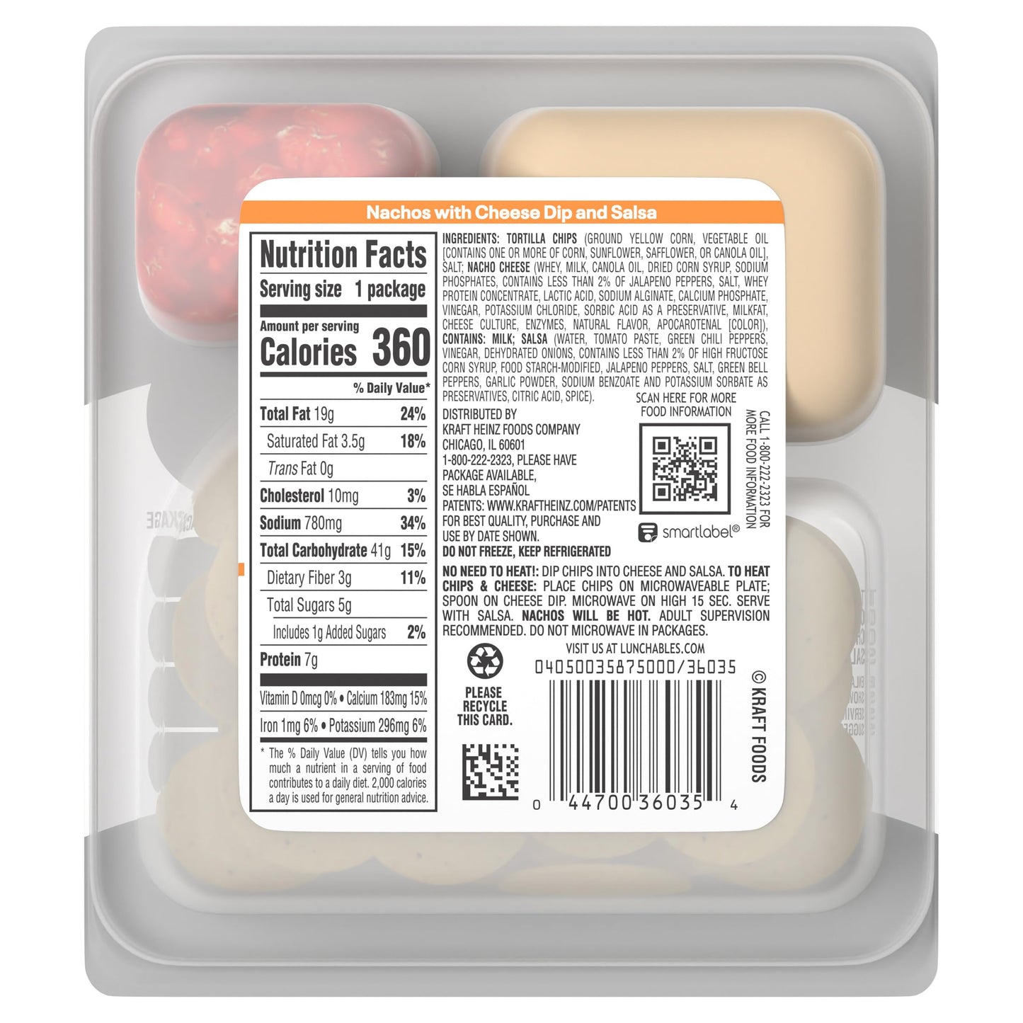 Lunchables Nachos with Cheese Dip and Salsa, 4.4 oz Pack
