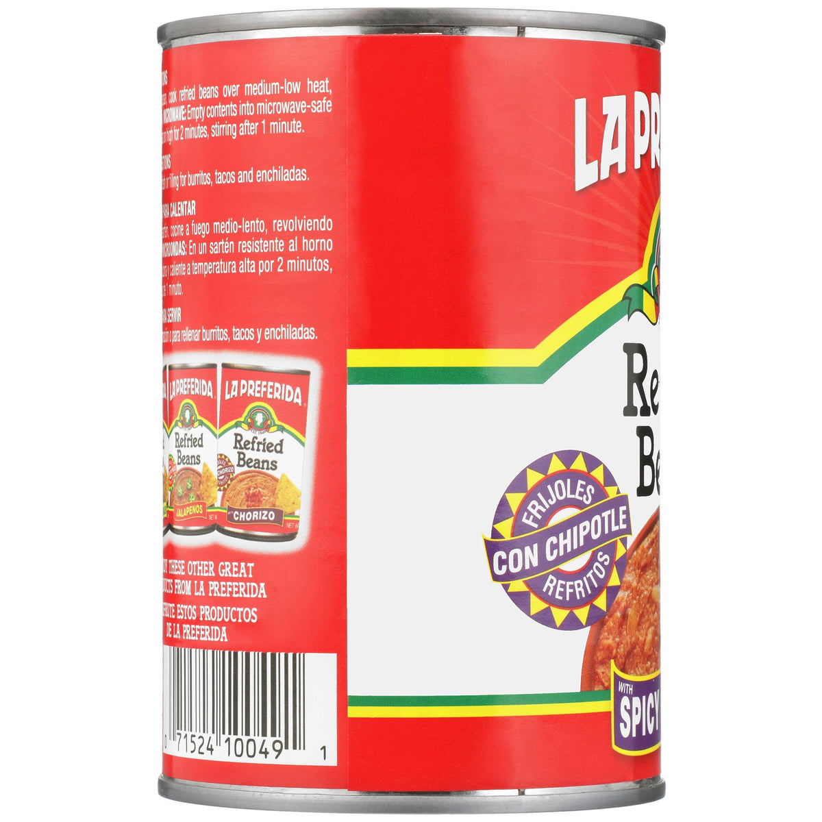 La Preferida Refried Beans, Spicy Chipotle, 16-Ounce (Pack Of 12)