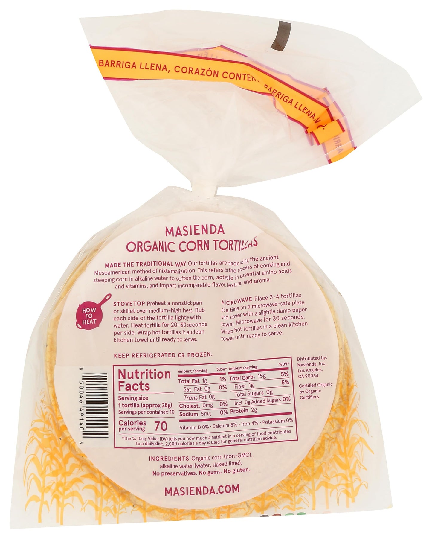 Masienda Organic Corn Tortillas 10 Count, 9 Oz