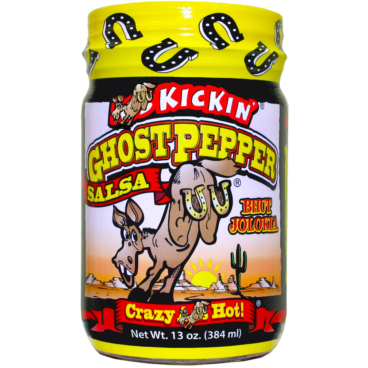 ASS KICKIN Ghost Pepper Salsa - Premium Gourmet Spicy Salsa for Chips & Burritos - 13 oz