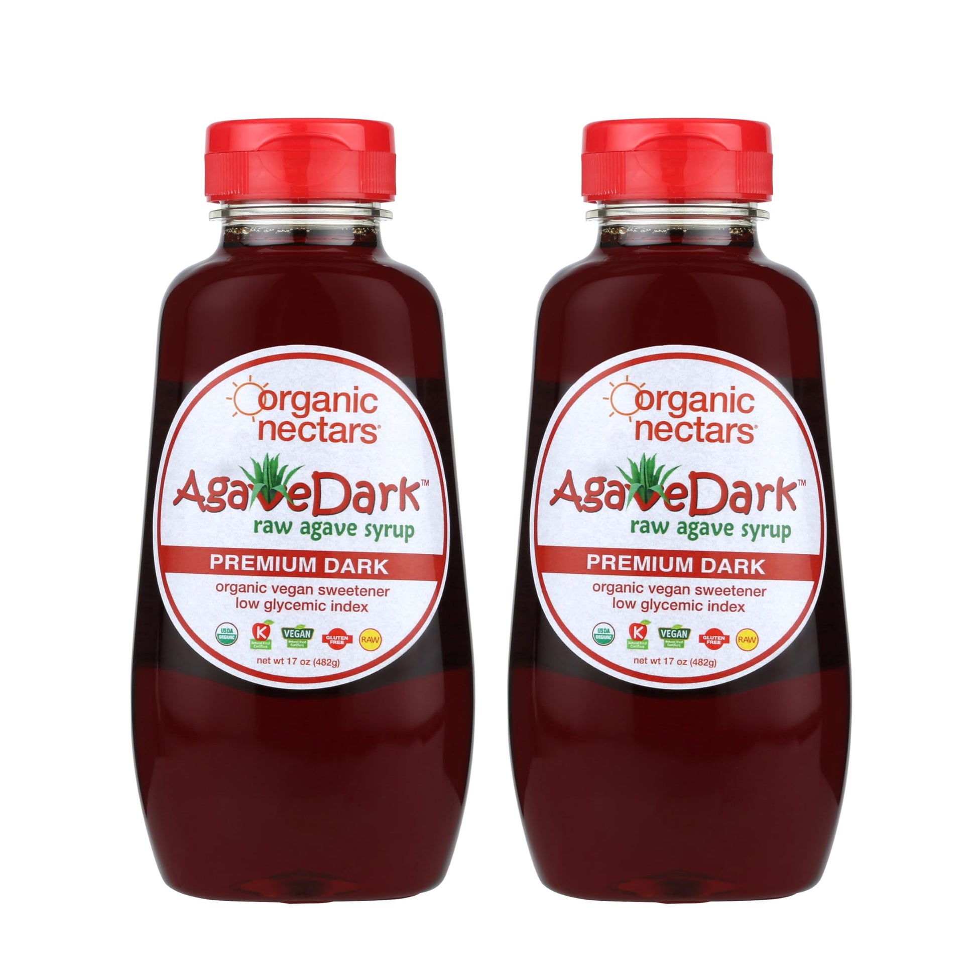 Organic Nectars Dark Agave Syrup, 17 Fl Oz (Pack of 2)