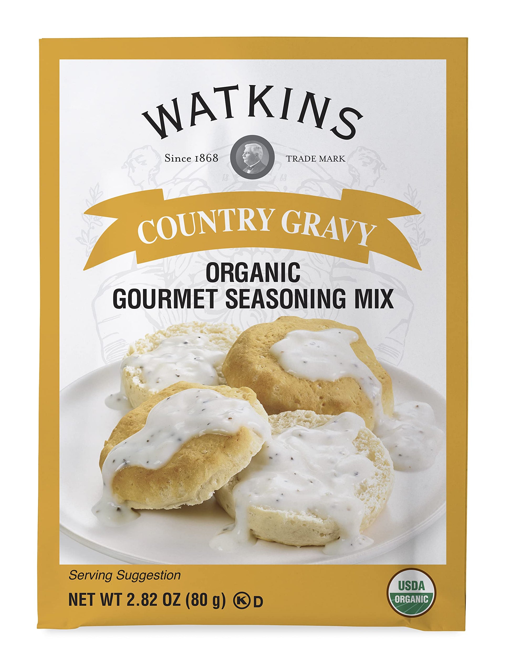 Watkins Organic Gourmet Seasoning Mix, Country Gravy, 2.82 Oz (Pack Of 12)