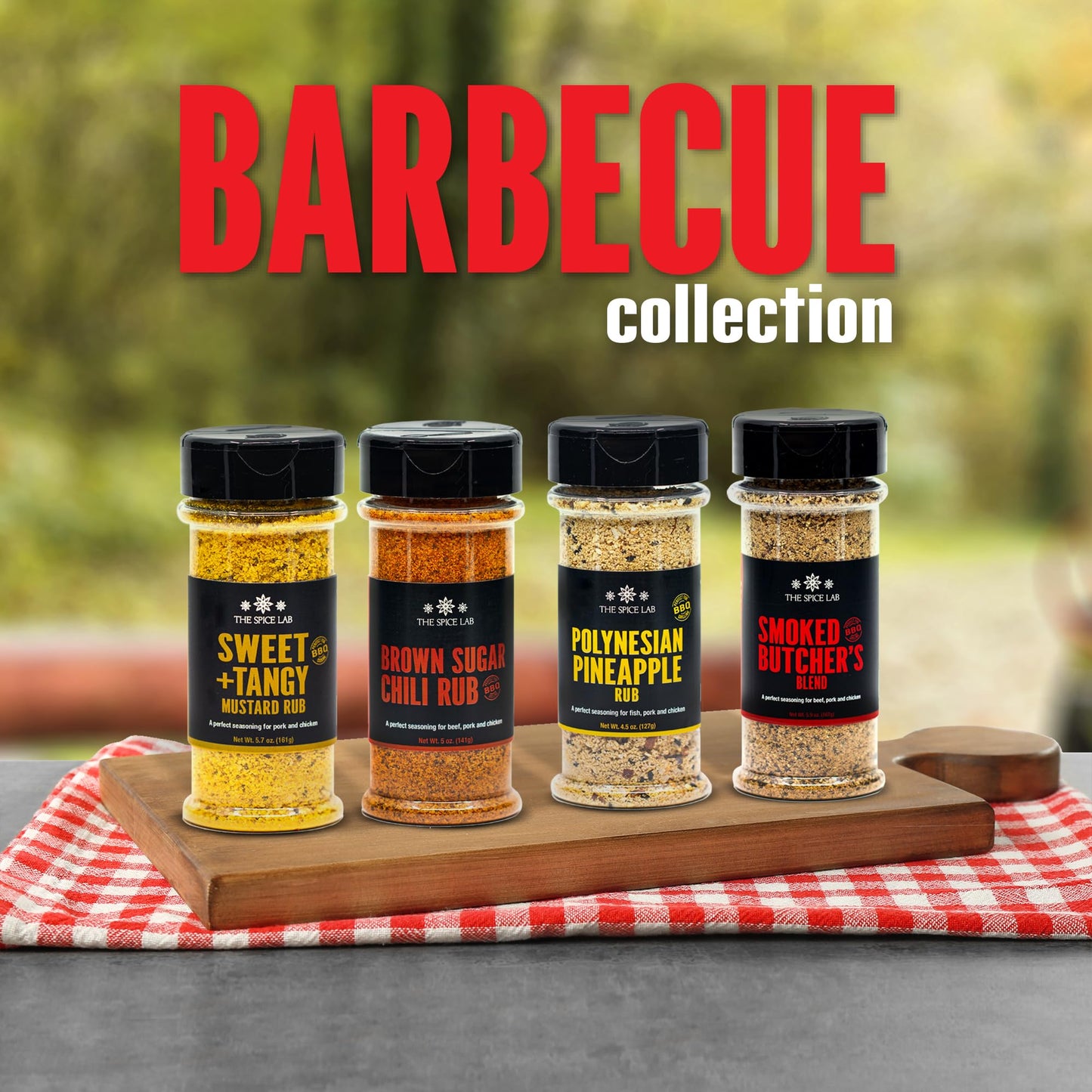 The Spice Lab Barbecue Gift Set - Gourmet Grilling Seasoning Collection, 4 Ounce (Pack of 4)
