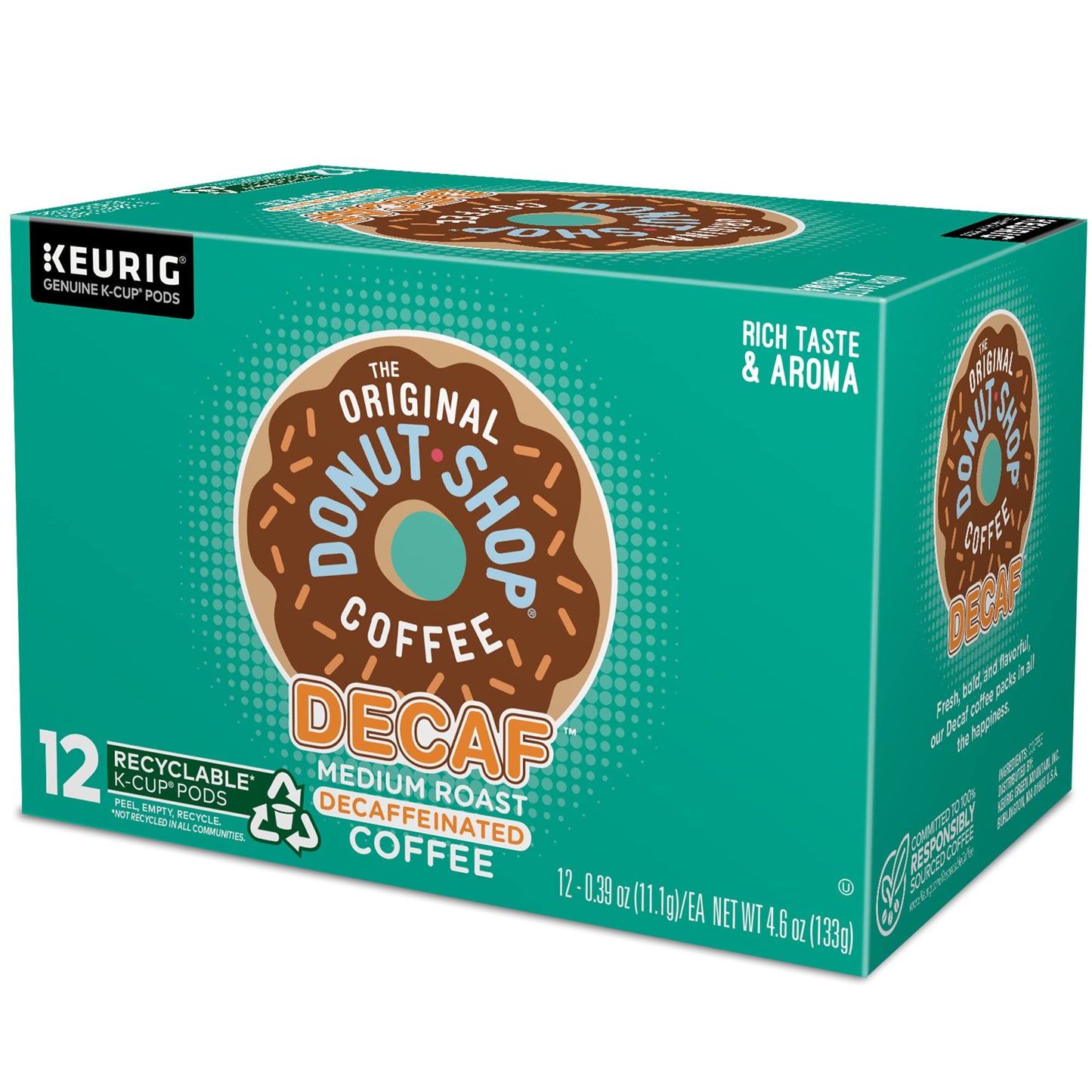 The Original Donut Shop Decaf Medium Roast K-Cup Pods, 12 Count, 4.6 Ounce