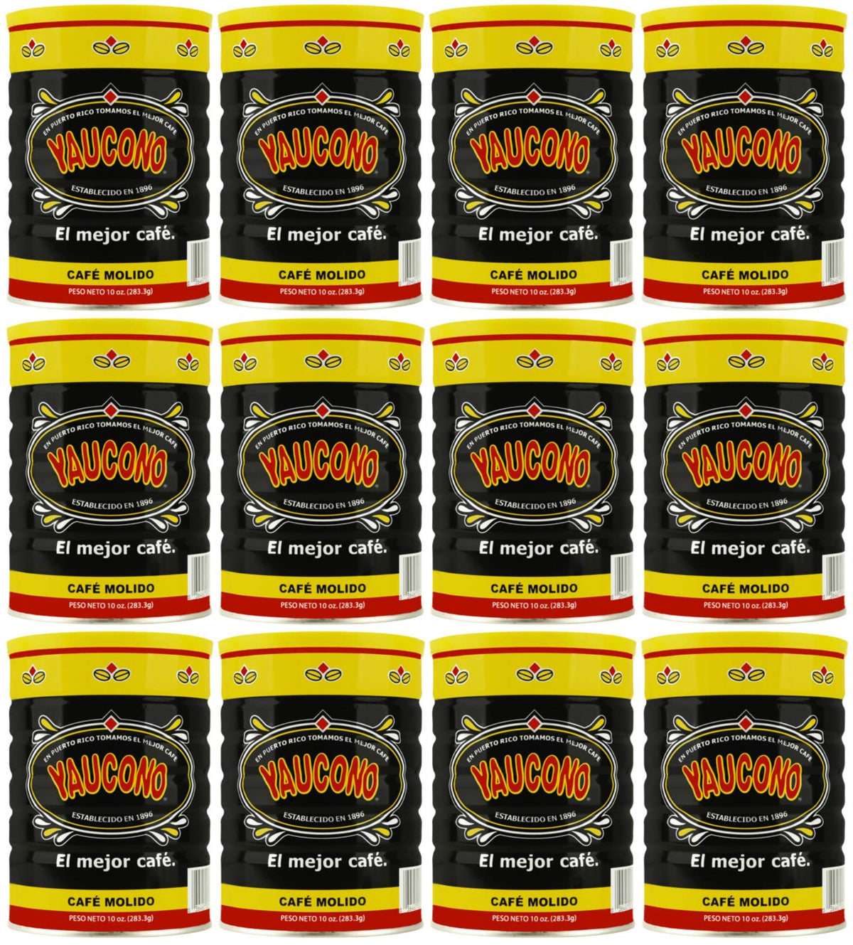 Yaucono Ground Coffee 10 Ounce Can (Pack of 12)