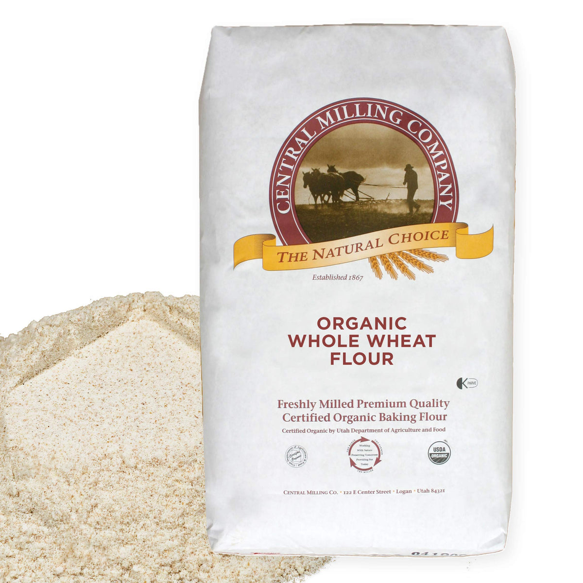 Organic 100% Whole Wheat Flour - 25 lb. bag