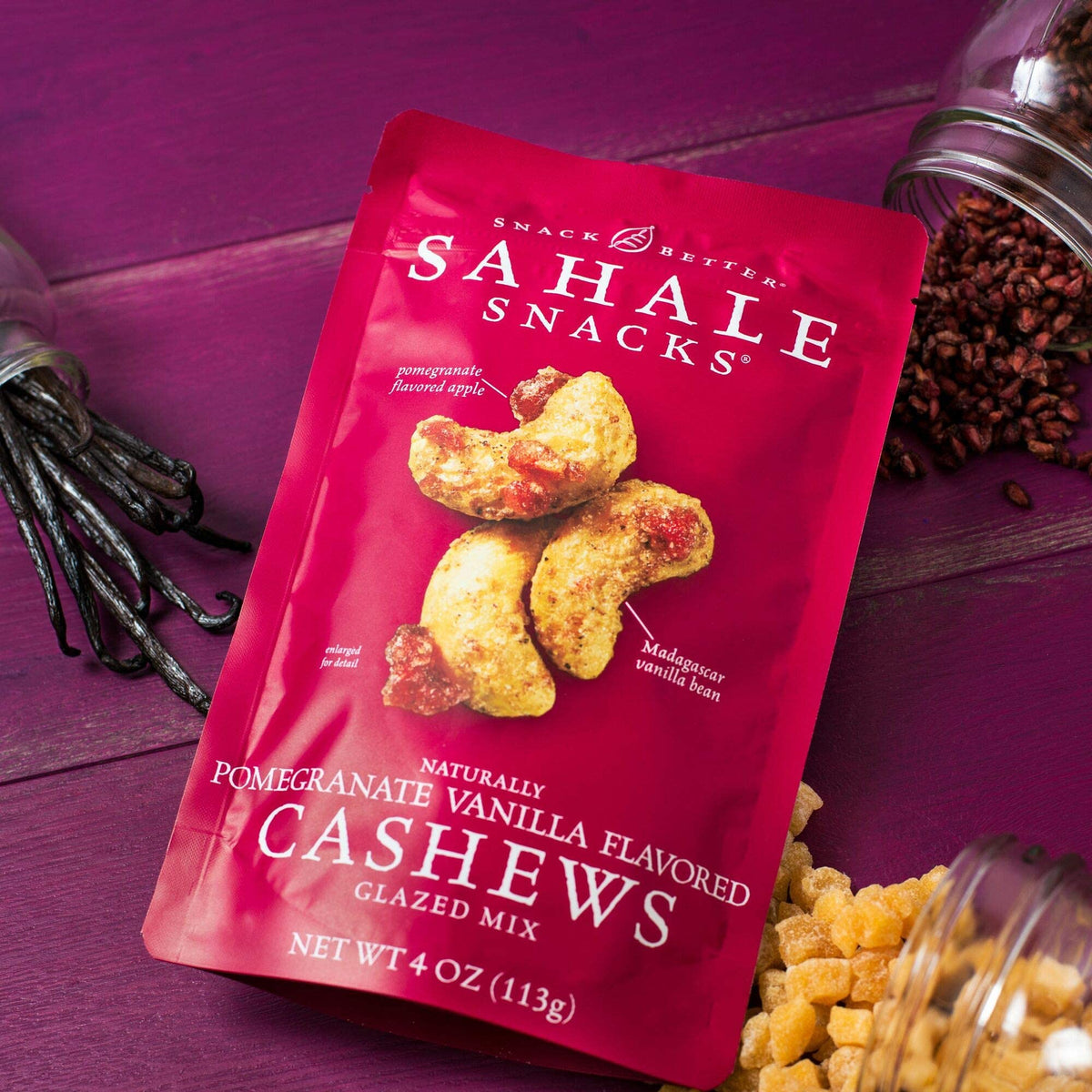 Sahale Snacks Glazed Mix, Pomegranate & Vanilla , 4 Oz