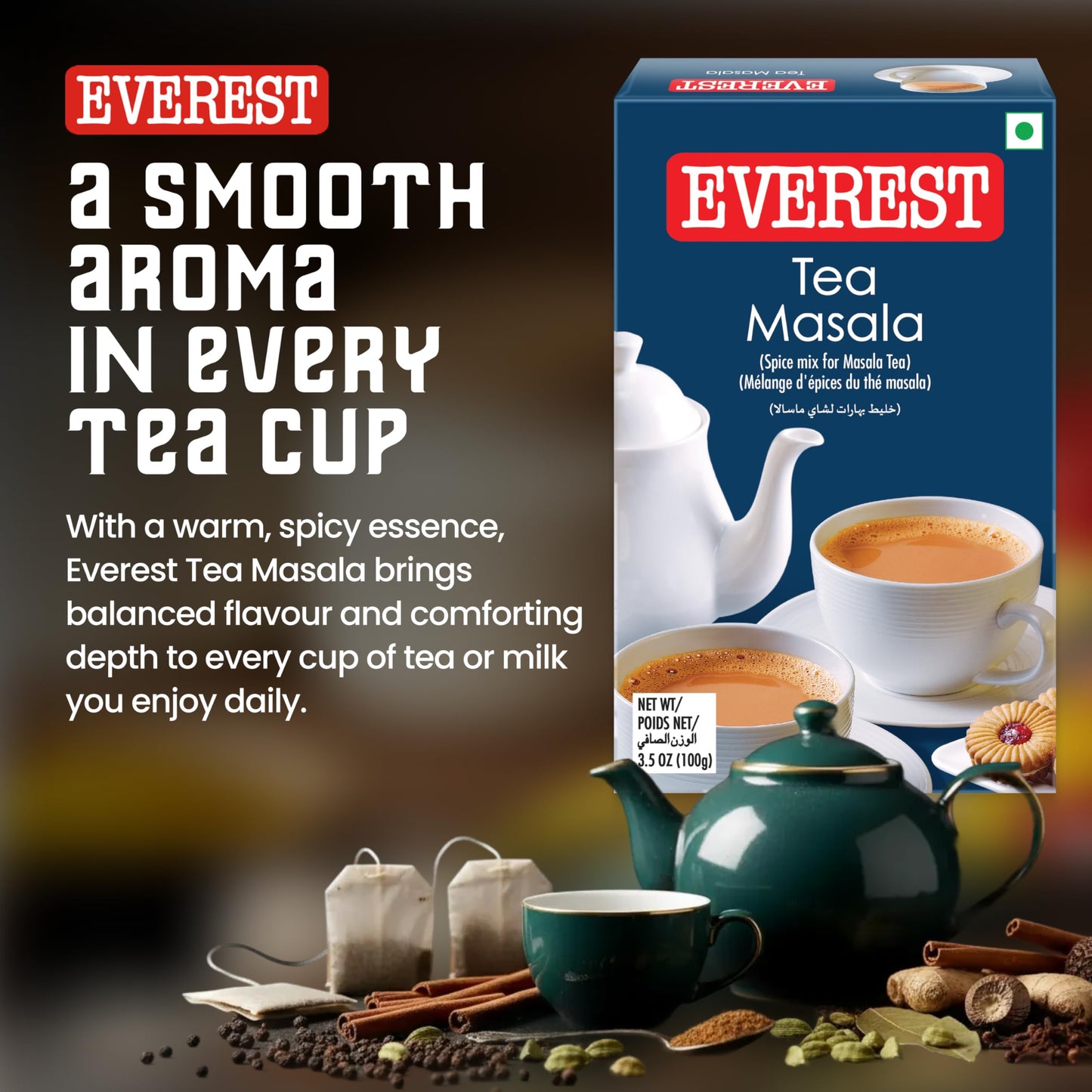 Everest Tea Masala,A Perfect Blend Of Pure Spices, 50 G, Cardamom