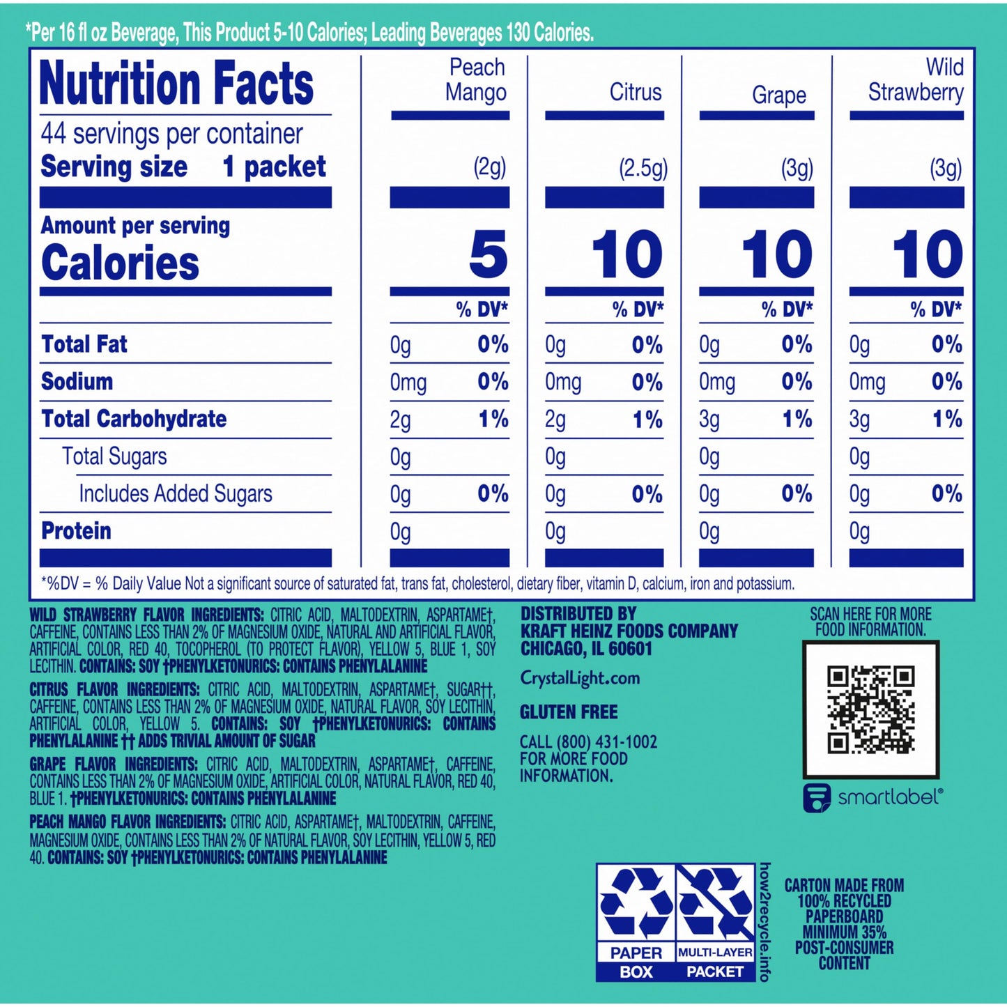 Crystal Light Energizing Variety Pack - 44 On-the-Go Packets - 4.18 oz - Energy Variety Pack
