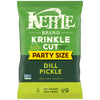 Kettle Brand Potato Chips, Krinkle Cut, Dill Pickle Kettle Chips, Party Size, 13 Oz