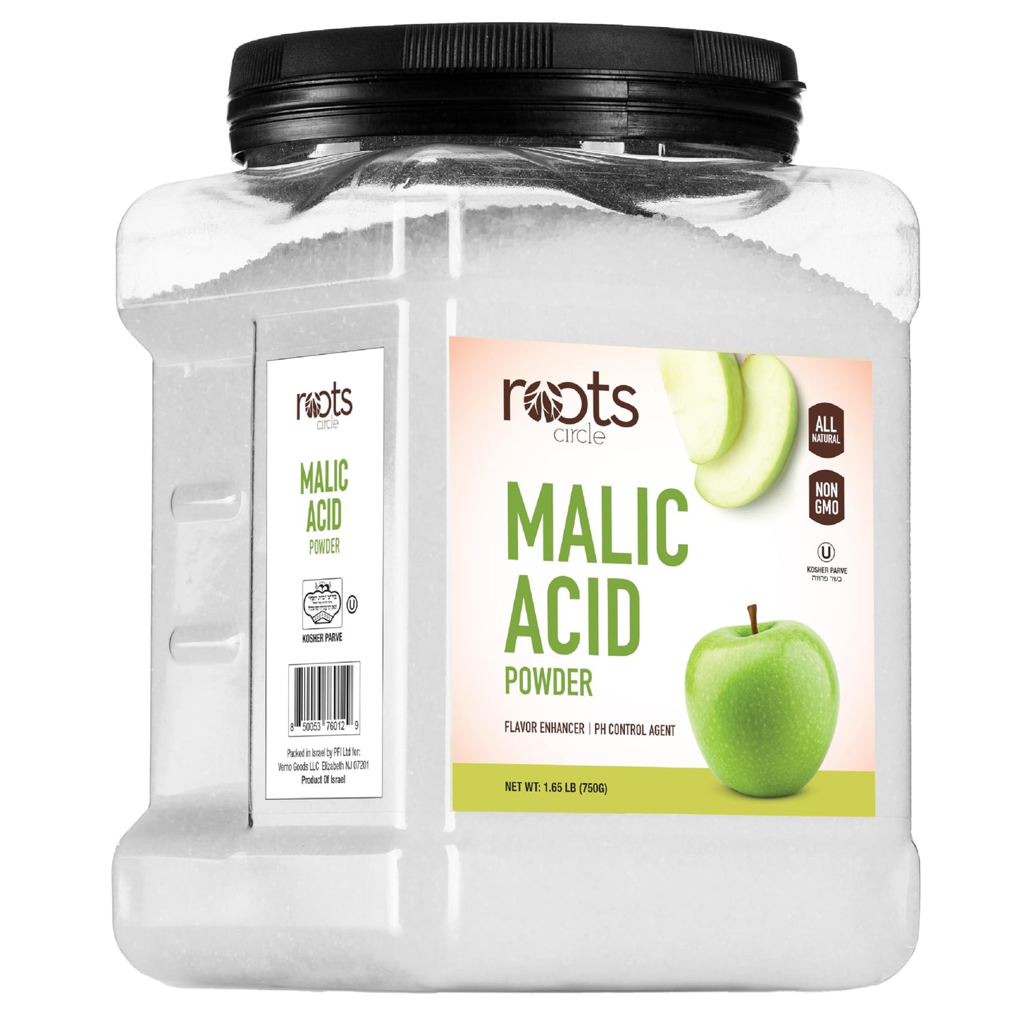 Roots Circle Malic Acid Powder - Food Grade, Gluten-Free, Non-GMO, 26.45 oz Pack