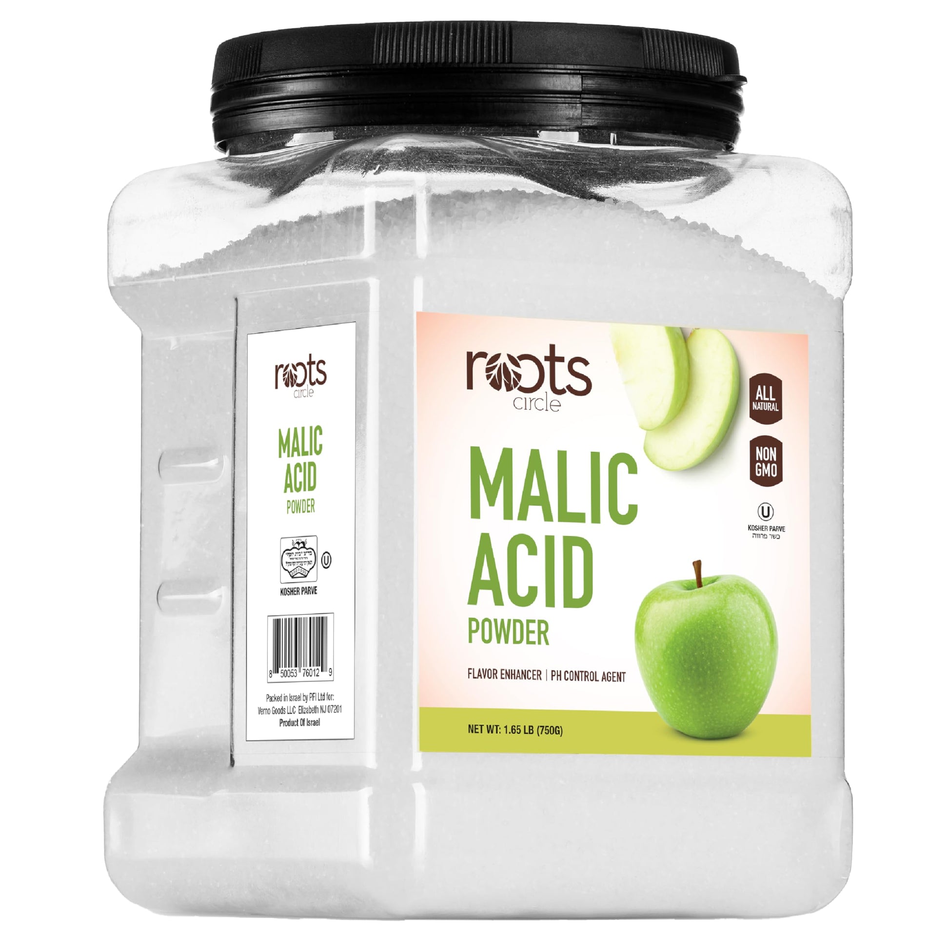 Roots Circle Malic Acid Powder - Food Grade, Gluten-Free, Non-GMO, 26.45 oz Pack