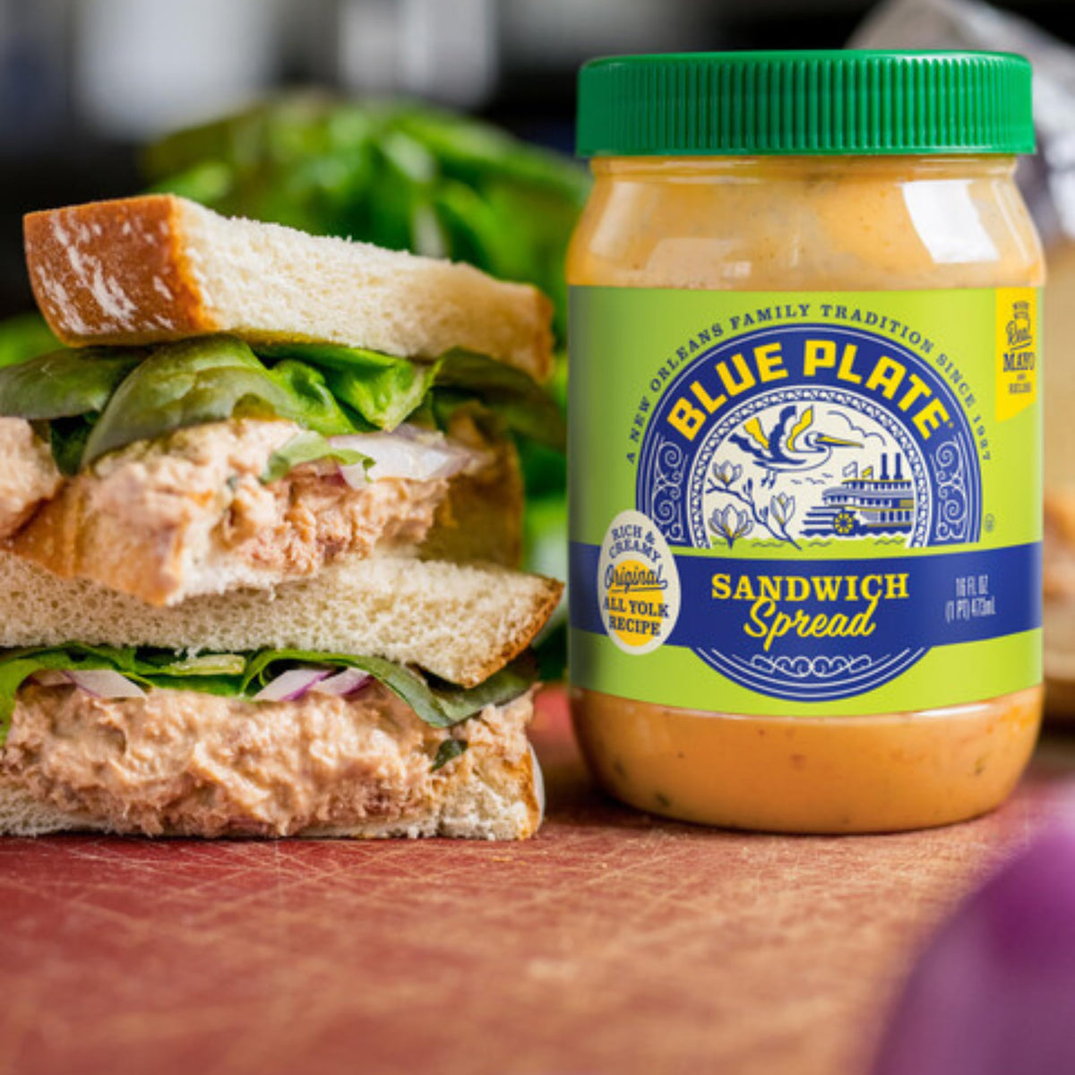 Blue Plate Mayonnaise Sandwich Spread, 16 Fl Oz Jar, Creamy Flavor, Perfect for Sandwiches and Dips