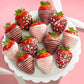 A Gift Inside Chocolate Dipped Strawberries - 12 Count, Pink