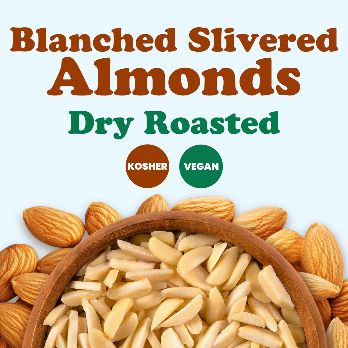 Food To Live Dry Roasted Blanched Slivered Almonds 1 Pound- Perfectly Oven Toasted For Maximum Flavor, Unsalted, No Oil Added, P