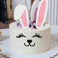 YCTHUNFISH 5 Pack Easter Bunny Cake Toppers, Paper Picks with Eyelashes, Perfect for Kids Birthday and Baby Shower Decorations