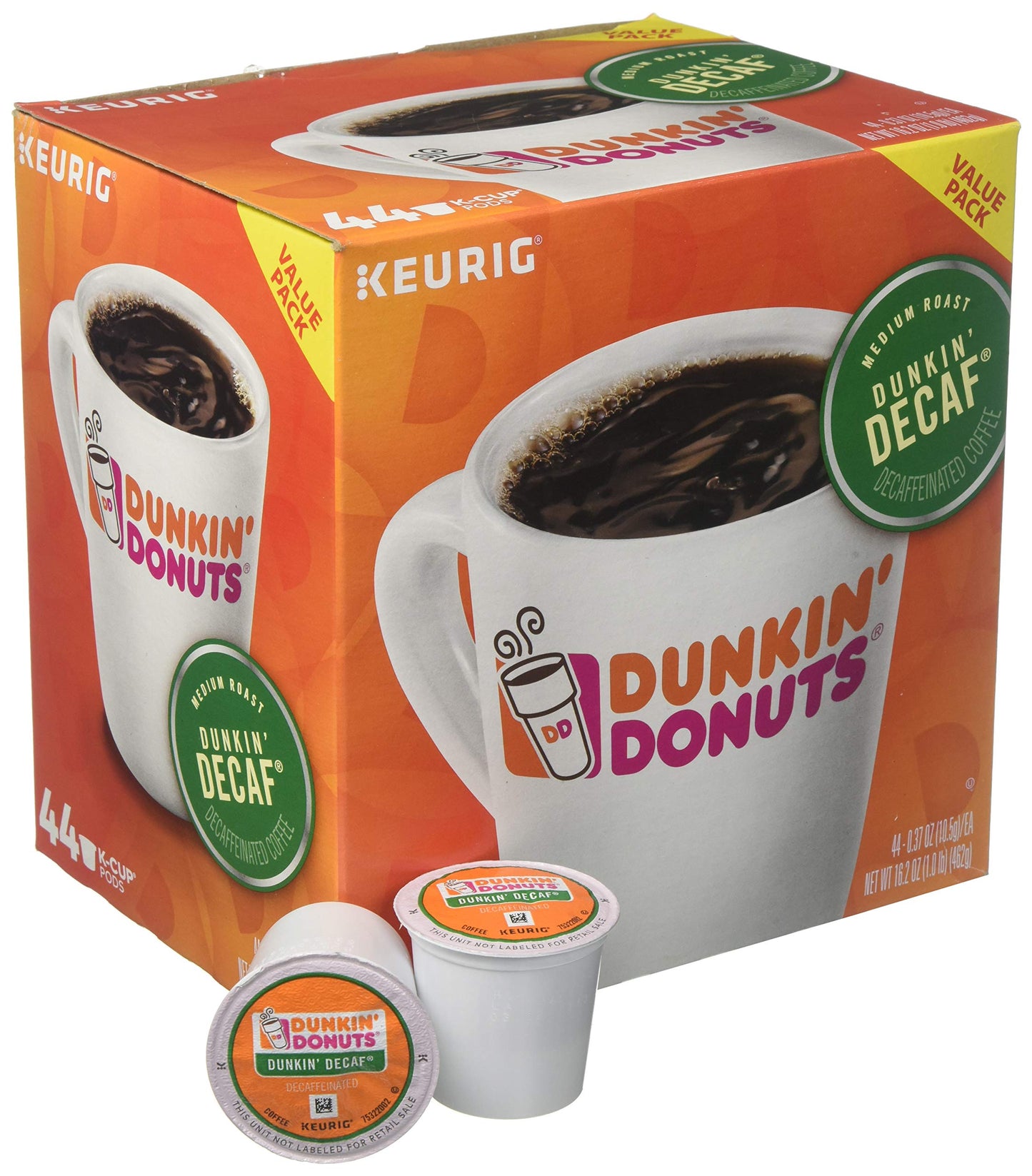 Dunkin Donuts Decaf Medium Roast Coffee K-Cup Pods 44 Count, Model STL24306977