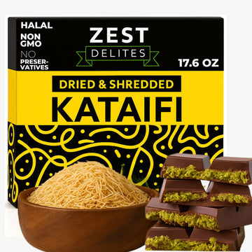 Kataifi Shredded Fillo Dough By Zest Dprofessionals  Dried Kadayif For Dubai Chocolate Kit  Knafeh & Kunafa  Kadayif Shredded Phyllo Dough  Kataifi Pastry For Middle Eastern Desserts  17.64 Oz (500G)