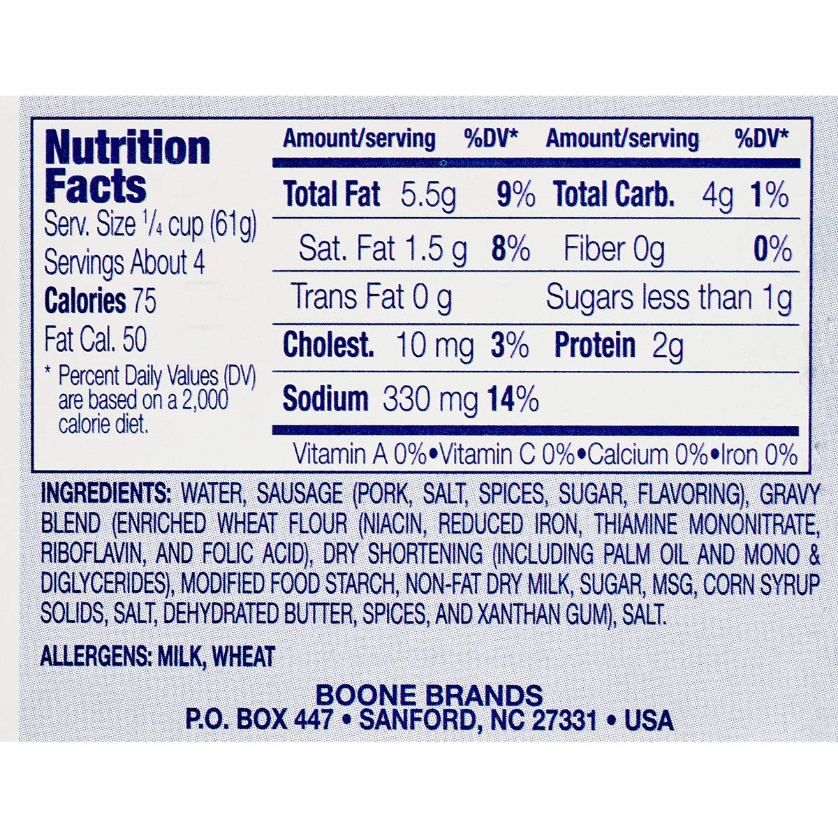 Pattersons Daybreak Sausage Gravy W Fresh Ground Pork - 12  8 Oz Cans