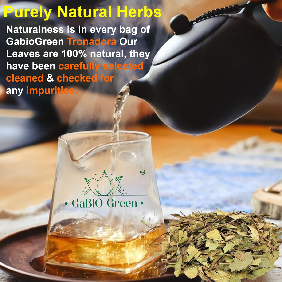 Gabio Green-Tronadora Retama, 4 Oz/114 Gr Pound Gr Premium Quality Tronadora Tea, Resealeble Bag, Yellow Elder Herbs, Tronadora