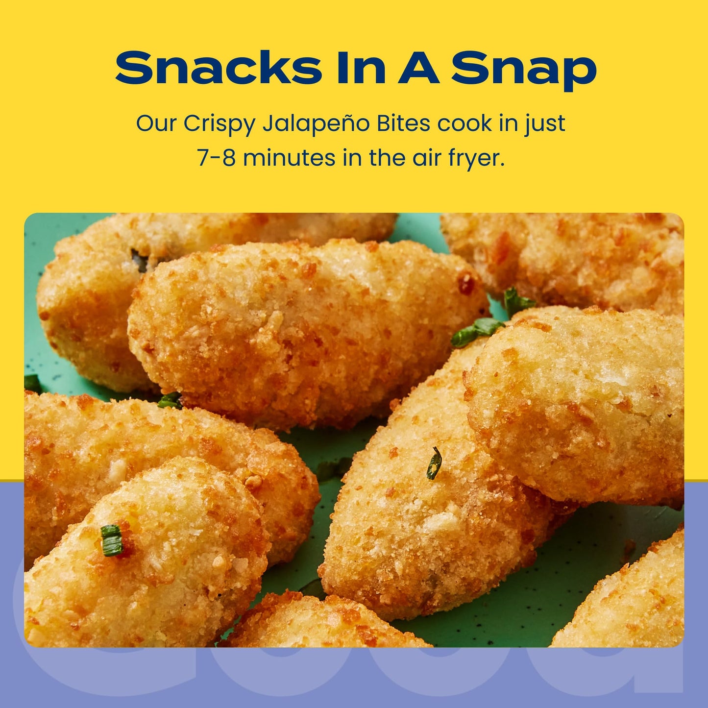 Feel Good Foods Crispy Jalapeno Popper Bites | Gluten-Free Frozen Appetizer Stuffed with Cream Cheese in Crispy Breading | 8oz
