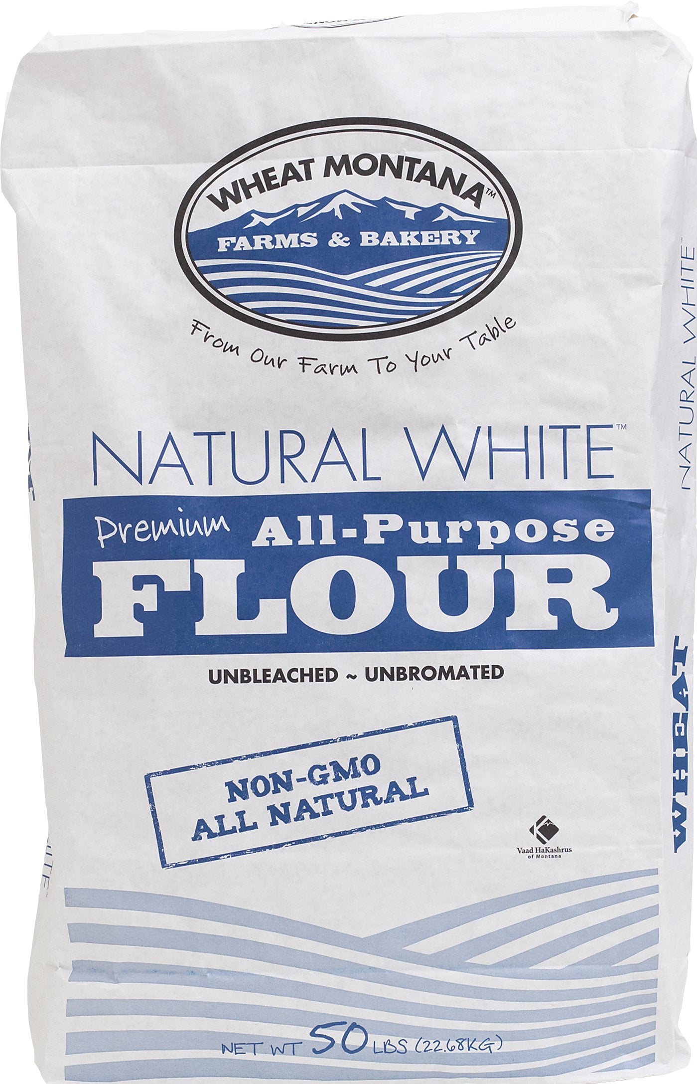 Wheat Montana White Flour, Natural, 50 lb, 800 Ounce, Ideal for Baking