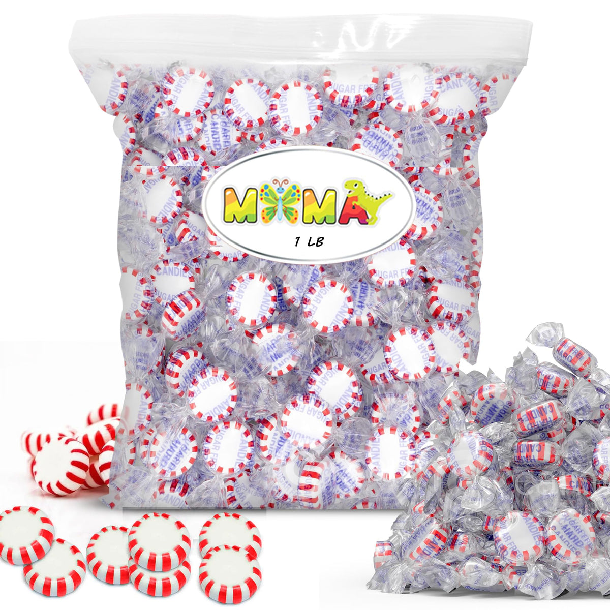 Starlight Sugar Free Peppermint Candy - 1 lb Individually Wrapped Refreshing Peppermints in Bulk - Hard Mima's Memorial Day Mega