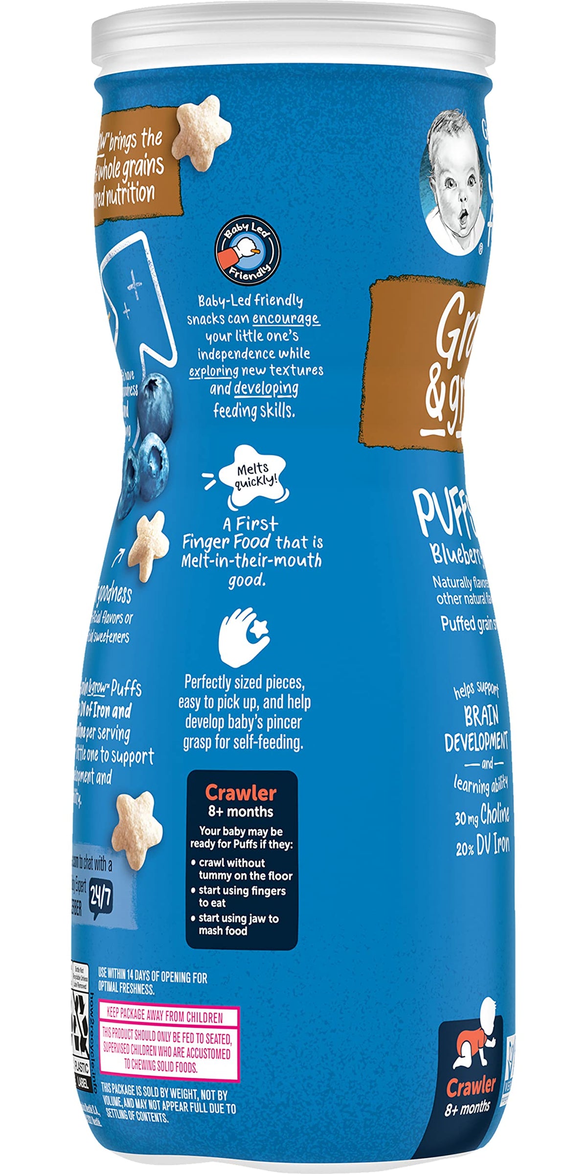 Gerber Graduates Puffs - Blueberry - 1.48 Oz - 3 Pk