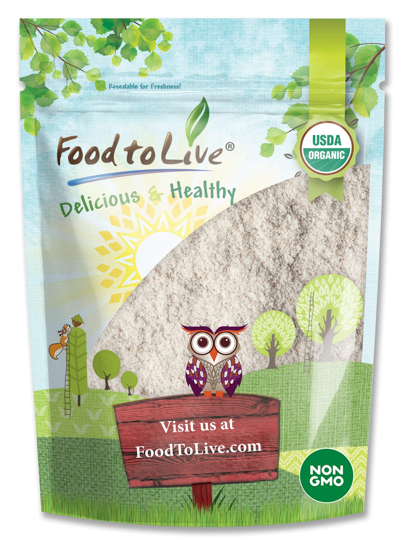 Food to Live Organic Brown Rice Flour, 1.5 Pounds - Non-GMO, Finely Ground from Long Grain Rice, Unbleached, Untreated, Vegan Me